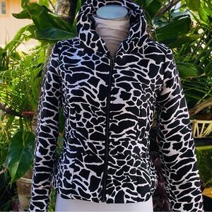 Ecologies blk/white animal print coat jacket blazer EUC